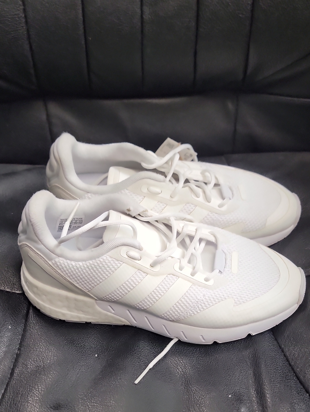 adidas Women’s All-White Mesh Lace-Up Sneakers
